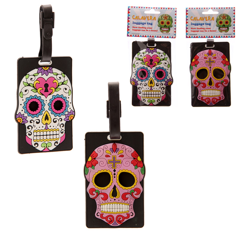 Funky Skull Day of the Dead PVC Luggage Tag
